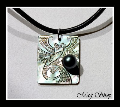 Moana Perles Collection Collier Rangiroa Margouillat Marquisien Nacre & Perle de Tahiti MAG.SHOP