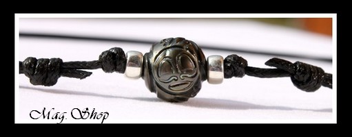 Moetai Collier Surfeur Perle de Tahiti Gravée Tiki Marquisien Modèle 12 MAG.SHOP