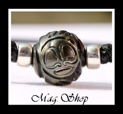 Moetai Collier Surfeur Perle de Tahiti Gravée Tiki Marquisien Modèle 12 MAG.SHOP