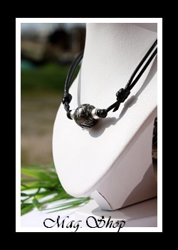 Moetai Collier Surfeur Perle de Tahiti Gravée Tiki Marquisien Modèle 12 MAG.SHOP