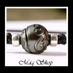 Moetai Collier Surfeur Perle de Tahiti Gravée Tiki Marquisien Modèle 12 MAG.SHOP