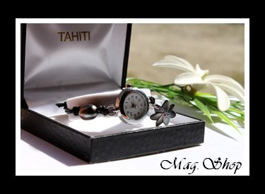 Montre Tiarenui Perle & Nacre Fleur de Tiaré de Tahiti Modèle 1 MAG.SHOP