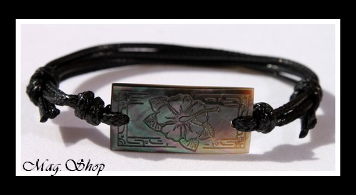 Moorea Bracelet Fleur Hibiscus Nacre 3cm de Tahiti MAG.SHOP