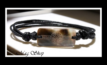 Moorea Maori Nui  Bracelet Nacre de Tahiti 3cm Reflets Ocres MAG.SHOP