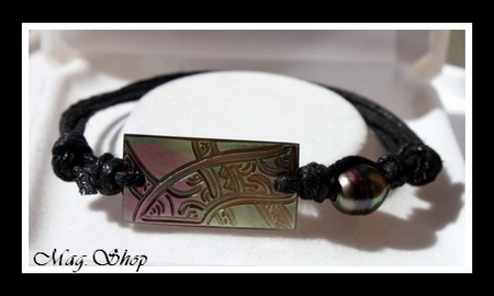Moorea Nui Marquisien Bracelet Nacre & Perle de Tahiti MAG.SHOP