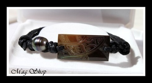 Moorea Nui Marquisien Bracelet Nacre & Perle de Tahiti MAG.SHOP