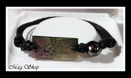 Moorea Nui Marquisien Bracelet Nacre & Perle de Tahiti MAG.SHOP