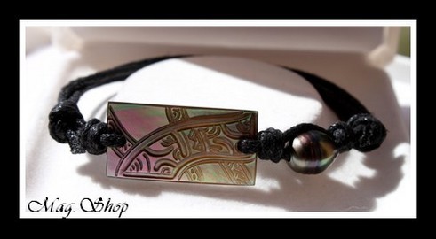 Moorea Nui Marquisien Bracelet Nacre & Perle de Tahiti MAG.SHOP