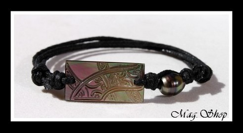 Moorea Nui Marquisien Bracelet Nacre & Perle de Tahiti MAG.SHOP