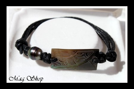 Moorea Nui Marquisien Bracelet Nacre & Perle de Tahiti MAG.SHOP