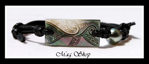 Nakama Marquisien Bracelet Nacre & Perle de Tahiti Modèle 3 MAG.SHOP TAHITI
