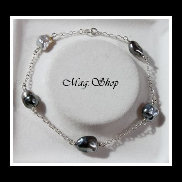 Nuku Hiva Bracelet 5 Perles Keishis de Tahiti Modèle 3 MAG.SHOP
