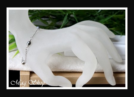 Nuku Hiva Bracelet Argent Rhodié 925 5 Perles Keishis Baroques de Tahiti Reflets Gris MAG.SHOP