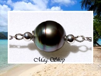 Silver Sea Collection / Bracelet Nuku Hiva Argent Rhodié 925 (1.01g) Perle Cerclée de Tahiti 10.20mm/AB Reflets Bleus/Verts/Aubergines / Taille 18cm (photos non contractuelles)