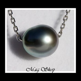 Nuku Hiva Collier Argent Rhodié 925 Perle de Tahiti Modèle 4 MAG.SHOP