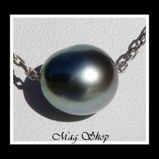 Nuku Hiva Collier Argent Rhodié 925 Perle de Tahiti Modèle 4 MAG.SHOP