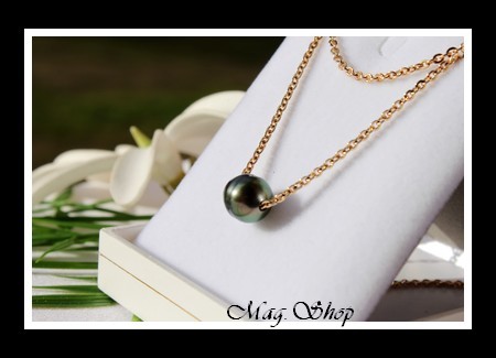 Nuku Hiva Plaqué OR Vermeil Collier  Perle Baroque de Tahiti MAG.SHOP