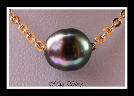 Nuku Hiva Plaqué OR Vermeil Collier  Perle Baroque de Tahiti MAG.SHOP