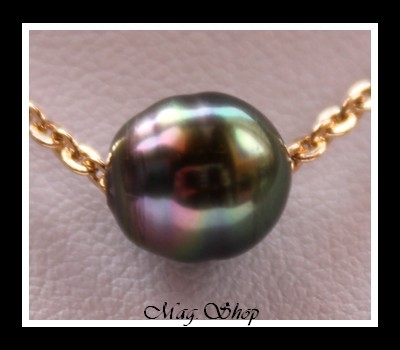 Nuku Hiva Plaqué OR Vermeil Collier  Perle Baroque de Tahiti MAG.SHOP