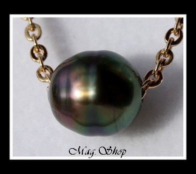 Nuku Hiva Plaqué OR Vermeil Collier  Perle Baroque de Tahiti MAG.SHOP