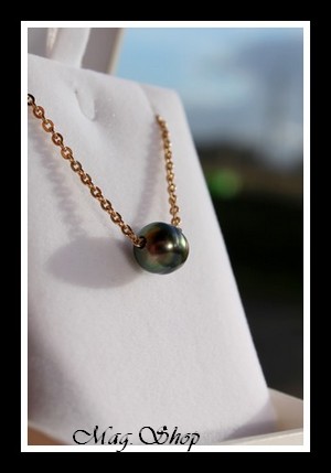Nuku Hiva Plaqué OR Vermeil Collier  Perle Baroque de Tahiti MAG.SHOP