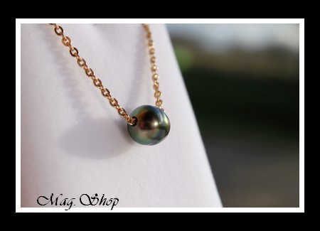 Nuku Hiva Plaqué OR Vermeil Collier  Perle Baroque de Tahiti Modèle 1 MAG.SHOP TAHITI