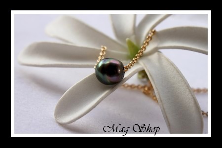 Nuku Hiva Plaqué OR Vermeil Collier  Perle Baroque de Tahiti Modèle 1 MAG.SHOP TAHITI