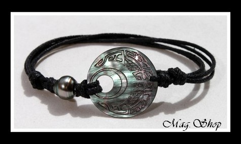 Otemanu Tuamotu Marquisien Bracelet Nacre & Perle de Tahiti MAG.SHOP