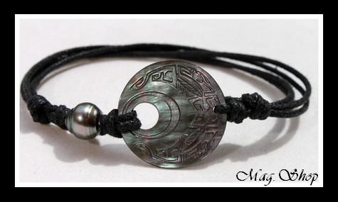 Otemanu Tuamotu Marquisien Bracelet Nacre & Perle de Tahiti MAG.SHOP