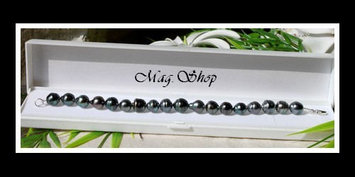 Papeete Bracelet 18 Perles Cerclées de Tahiti MAG.SHOP