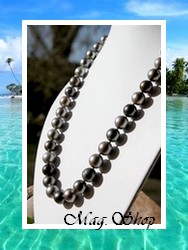 Polynésie Collection / Collier Papeete 48 Perles Rondes/Semi-Rondes/Semi-Baroques/Drops de Tahiti 8mm/9mm-CDC+ / Taille 48cm (photos non contractuelles)