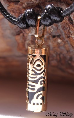 Passion Collier Tiki Rainui Marquisien Agate Noire Véritable - OR MAG.SHOP