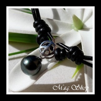 Peace & Love Collier Silver Sea Perle Baroque de Tahiti MAG.SHOP