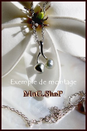 PENDENTIF TOI & MOI KEISHIS DE TAHITI . ARGENT RHODIE 925 . MAG.SHOP