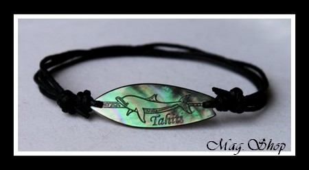 Planche de Surf  Bracelet Dauphin  TAHITI 4.2cm Reflets Foncés Colorés MAG.SHOP
