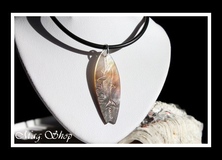 Planche de Surf Dauphin Collier Nacre de Tahiti 4.2cm Reflets Clairs-Ocres MAG.SHOP