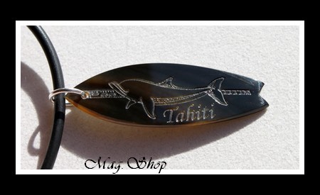 Planche de Surf Dauphin TAHITI Collier Nacre  de Tahiti 4.2cm Reflets Foncés MAG.SHOP