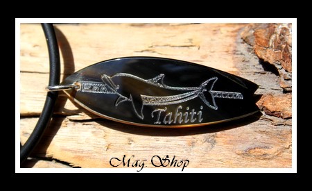 Planche de Surf Dauphin TAHITI Collier Nacre  de Tahiti 4.2cm Reflets Foncés MAG.SHOP