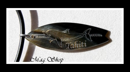 Planche de Surf Dauphin TAHITI Collier Nacre  de Tahiti 4.2cm Reflets Foncés MAG.SHOP