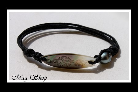 Planche de Surf Maori Bracelet Nacre & Perle de Tahiti MAG.SHOP