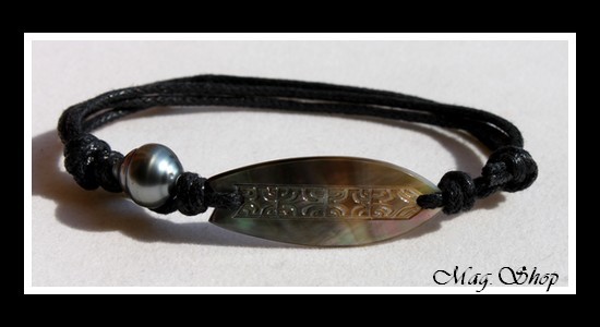 Planche de Surf Uturoa Bracelet Nacre & Perle de Tahiti de Tahiti MAG.SHOP