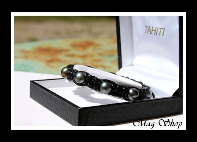 Poehere Bracelet Surfeur Marutea 10 Perles de Tahiti MAG.SHOP