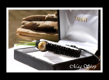 Punarau Bracelet Raie Perle Gravée de Tahiti Modèle 5 MAG.SHOP