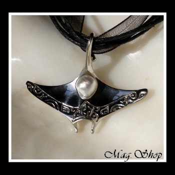Raie Argent Rhodié 925 Collier Perle Keishi de Tahiti MAG.SHOP
