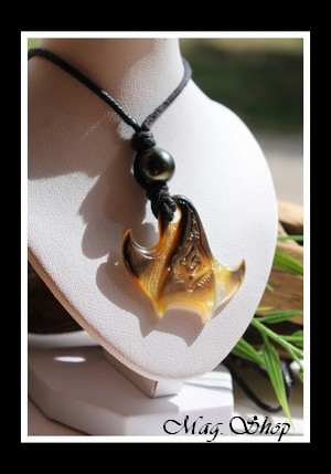 Raie Maori Marquisienne Collier Mana Nacre & Perle de Tahiti MAG.SHOP
