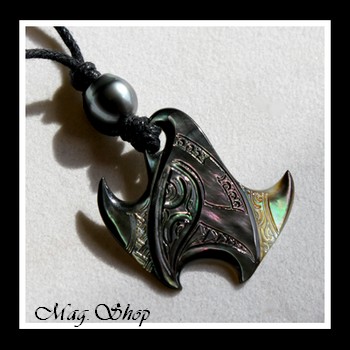 Raie Marquisienne Collier Mana Nacre & Perle de Tahiti MAG.SHOP