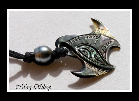 Raie Marquisienne Collier Mana Nacre & Perle de Tahiti MAG.SHOP