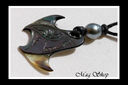 Raie Marquisienne Collier Mana Nacre & Perle de Tahiti MAG.SHOP