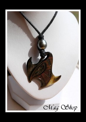 Raie Marquisienne Collier Mana Nacre & Perle de Tahiti MAG.SHOP