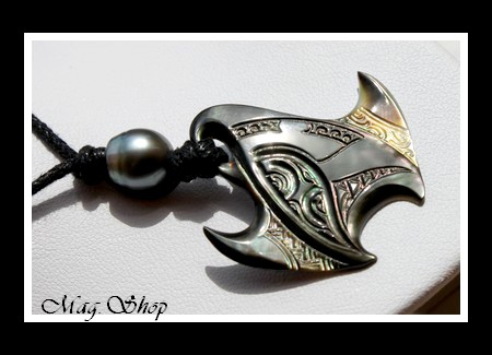 Raie Marquisienne Collier Mana Nacre & Perle de Tahiti MAG.SHOP